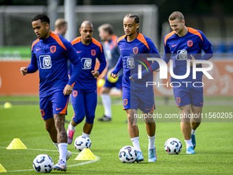 Netherlands player Xavi Simons participates in the training and press conference for the Netherlands Nations League season 2024-2025 at the...