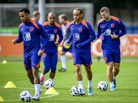 Netherlands player Xavi Simons participates in the training and press conference for the Netherlands Nations League season 2024-2025 at the...