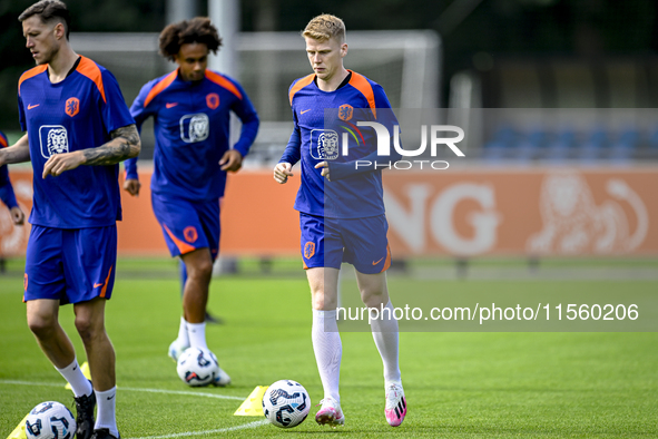 Netherlands player Jerdy Schouten participates in the training and press conference for the Netherlands Nations League season 2024-2025 at t...