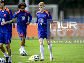 Netherlands player Jerdy Schouten participates in the training and press conference for the Netherlands Nations League season 2024-2025 at t...