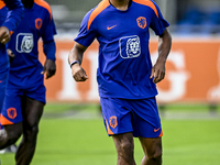 Netherlands player Jurrien Timber participates in the match training and press conference at the KNVB Campus for the Netherlands Nations Lea...