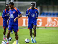 Netherlands player Brian Brobbey participates in the training and press conference for the Netherlands Nations League season 2024-2025 at th...