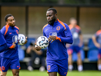 Netherlands player Lutsharel Geertruida participates in the training and press conference at the KNVB Campus for the Netherlands Nations Lea...