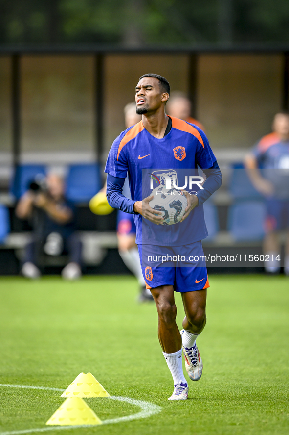 Netherlands player Ryan Gravenberch during the training and press conference for the Netherlands Nations League season 2024-2025 at the KNVB...