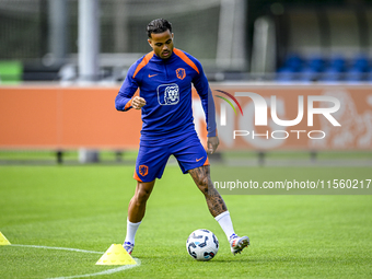 Netherlands player Justin Kluivert participates in the training and press conference for the Netherlands Nations League season 2024-2025 at...