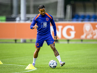 Netherlands player Justin Kluivert participates in the training and press conference for the Netherlands Nations League season 2024-2025 at...