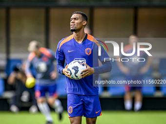 Netherlands player Ryan Gravenberch during the training and press conference for the Netherlands Nations League season 2024-2025 at the KNVB...