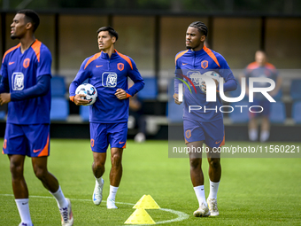 Netherlands player Jorrel Hato participates in the training and press conference at the KNVB Campus for the Netherlands Nations League seaso...