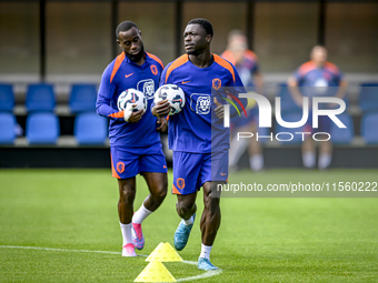 Netherlands player Brian Brobbey participates in the training and press conference for the Netherlands Nations League season 2024-2025 at th...