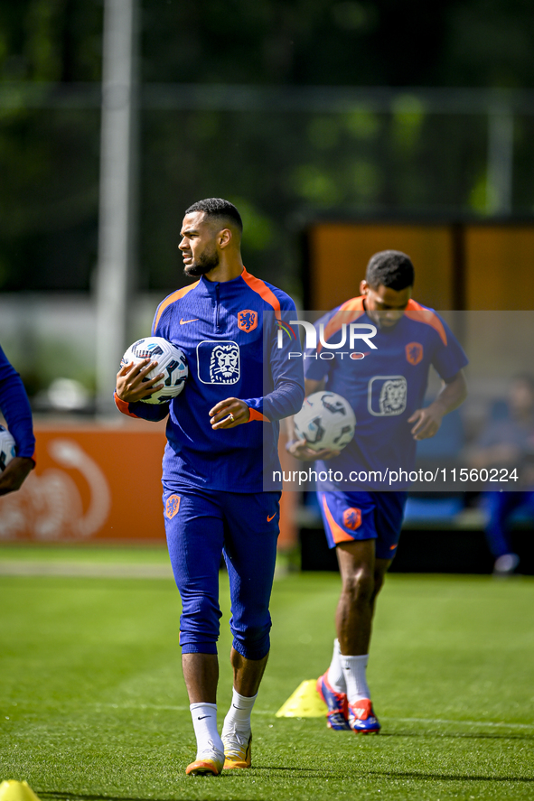 Netherlands player Cody Gakpo participates in the training and press conference for the Netherlands Nations League season 2024-2025 at the K...