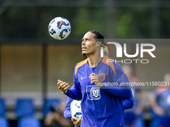 Netherlands player Virgil van Dijk during the training and press conference for the Netherlands Nations League season 2024-2025 at the KNVB...