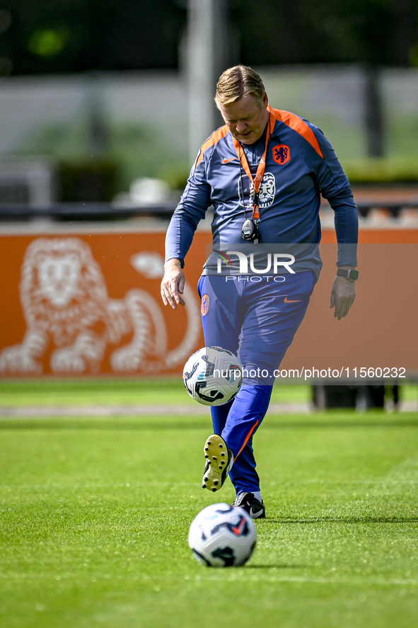 Netherlands trainer coach Ronald Koeman during the match training and press conference for the Netherlands Nations League season 2024-2025 a...