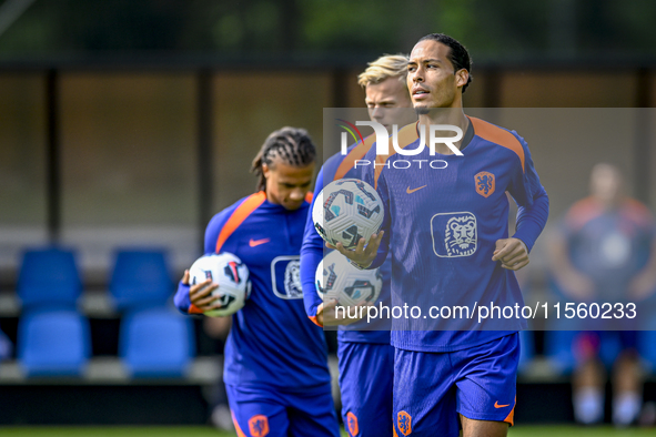 Netherlands player Virgil van Dijk during the training and press conference for the Netherlands Nations League season 2024-2025 at the KNVB...