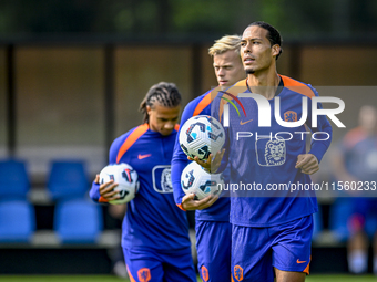 Netherlands player Virgil van Dijk during the training and press conference for the Netherlands Nations League season 2024-2025 at the KNVB...