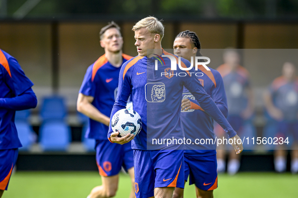 Netherlands player Jan Paul van Hecke during the training and press conference for the Netherlands Nations League season 2024-2025 at the KN...