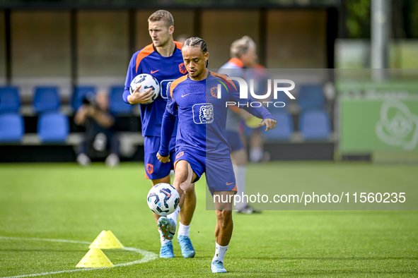 Netherlands player Xavi Simons participates in the training and press conference for the Netherlands Nations League season 2024-2025 at the...