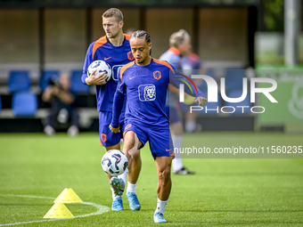 Netherlands player Xavi Simons participates in the training and press conference for the Netherlands Nations League season 2024-2025 at the...