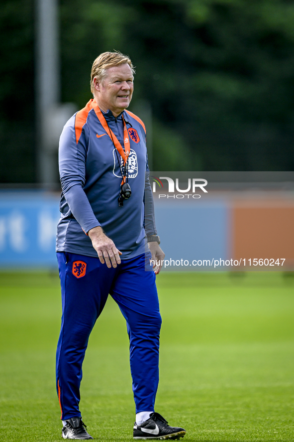 Netherlands trainer coach Ronald Koeman during the match training and press conference for the Netherlands Nations League season 2024-2025 a...