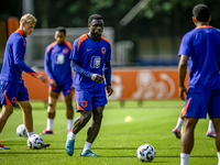 Netherlands player Brian Brobbey participates in the training and press conference for the Netherlands Nations League season 2024-2025 at th...