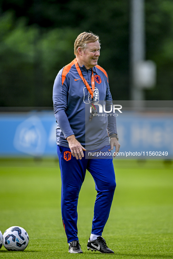 Netherlands trainer coach Ronald Koeman during the match training and press conference for the Netherlands Nations League season 2024-2025 a...