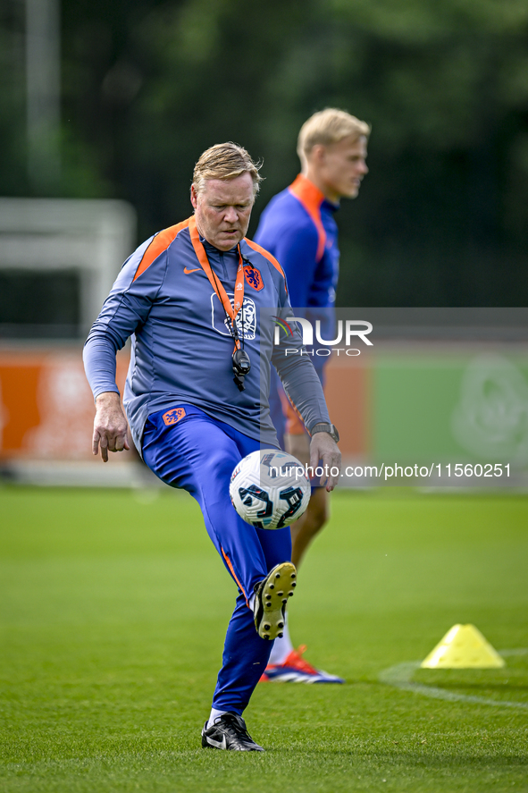 Netherlands trainer coach Ronald Koeman during the match training and press conference for the Netherlands Nations League season 2024-2025 a...