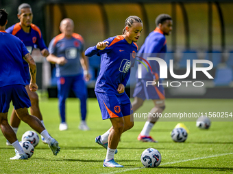 Netherlands player Xavi Simons during the training and press conference for the Netherlands Nations League season 2024-2025 at the KNVB Camp...