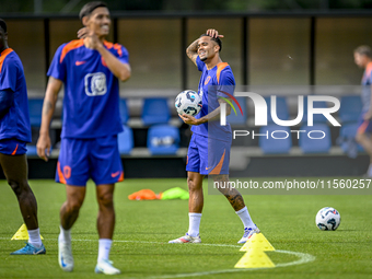 Netherlands player Ryan Gravenberch during the training and press conference for the Netherlands Nations League season 2024-2025 at the KNVB...