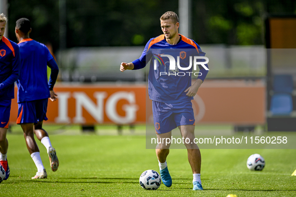 Netherlands player Matthijs de Ligt during the training and press conference for the Netherlands Nations League season 2024-2025 at the KNVB...