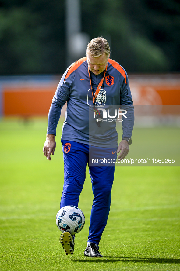 Netherlands trainer coach Ronald Koeman during the match training and press conference for the Netherlands Nations League season 2024-2025 a...