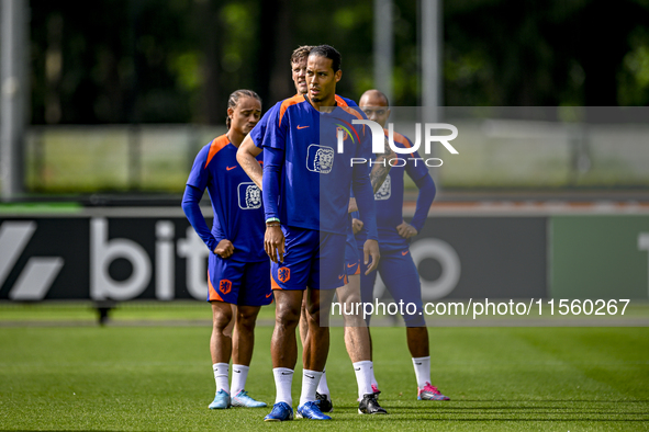 Netherlands player Virgil van Dijk during the training and press conference for the Netherlands Nations League season 2024-2025 at the KNVB...