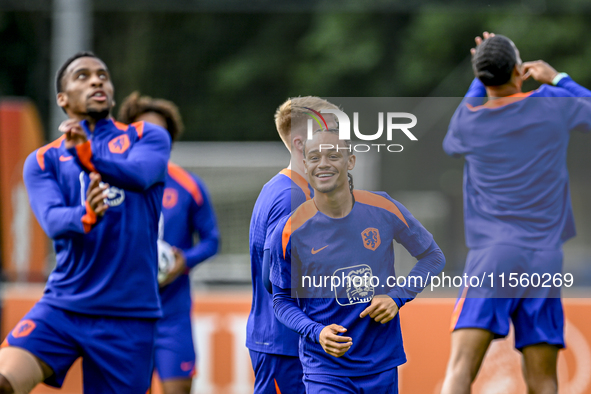 Netherlands player Xavi Simons during the training and press conference for the Netherlands Nations League season 2024-2025 at the KNVB Camp...