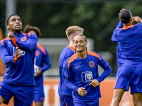 Netherlands player Xavi Simons during the training and press conference for the Netherlands Nations League season 2024-2025 at the KNVB Camp...