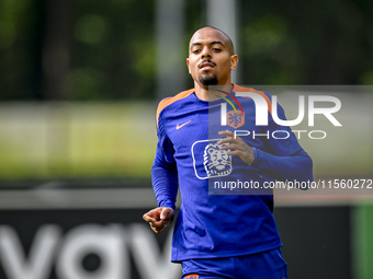 Netherlands player Donyell Malen during the training and press conference for the Netherlands Nations League season 2024-2025 at the KNVB Ca...