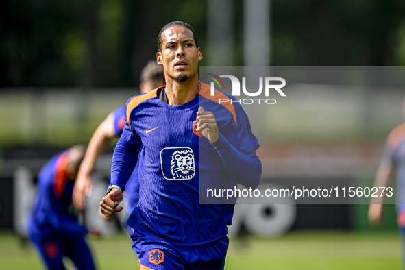 Netherlands player Virgil van Dijk during the training and press conference for the Netherlands Nations League season 2024-2025 at the KNVB...