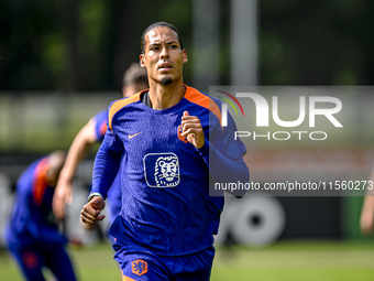 Netherlands player Virgil van Dijk during the training and press conference for the Netherlands Nations League season 2024-2025 at the KNVB...