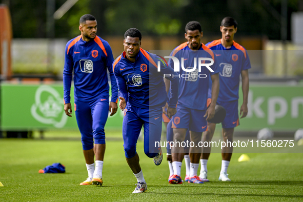 Netherlands player Denzel Dumfries participates in the training and press conference for the Netherlands Nations League season 2024-2025 at...