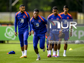 Netherlands player Denzel Dumfries participates in the training and press conference for the Netherlands Nations League season 2024-2025 at...