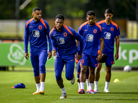 Netherlands player Denzel Dumfries participates in the training and press conference for the Netherlands Nations League season 2024-2025 at...