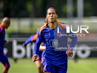 Netherlands player Virgil van Dijk during the training and press conference for the Netherlands Nations League season 2024-2025 at the KNVB...