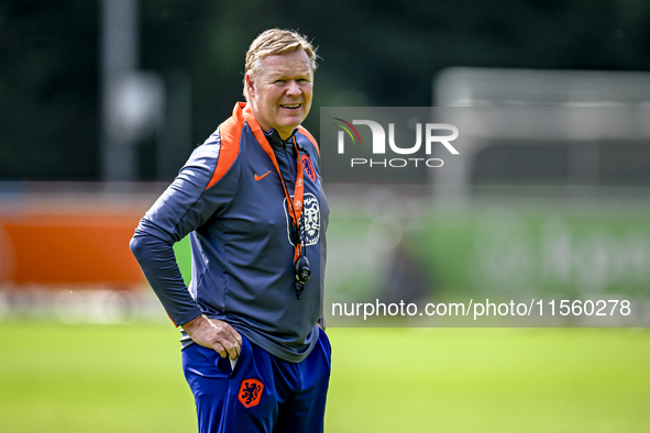 Netherlands trainer coach Ronald Koeman during the match training and press conference for the Netherlands Nations League season 2024-2025 a...