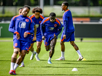 Netherlands player Brian Brobbey participates in the training and press conference for the Netherlands Nations League season 2024-2025 at th...