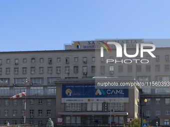 An exterior view of the Santa Maria Hospital in Lisbon, Portugal, on September 7, 2024. The second surgical block of the new maternity ward...