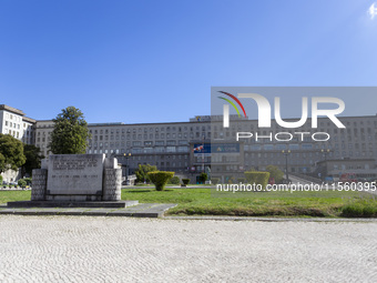 An exterior view of the Santa Maria Hospital in Lisbon, Portugal, on September 7, 2024. The second surgical block of the new maternity ward...