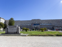 An exterior view of the Santa Maria Hospital in Lisbon, Portugal, on September 7, 2024. The second surgical block of the new maternity ward...