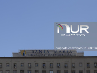 An exterior view of the Santa Maria Hospital in Lisbon, Portugal, on September 7, 2024. The second surgical block of the new maternity ward...