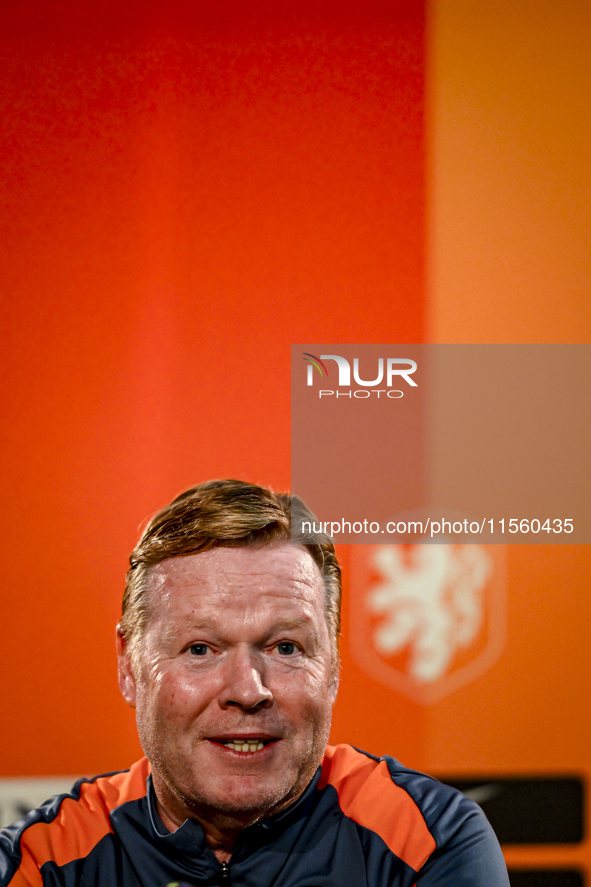 Netherlands trainer coach Ronald Koeman during the match training and press conference for the Netherlands Nations League season 2024-2025 a...