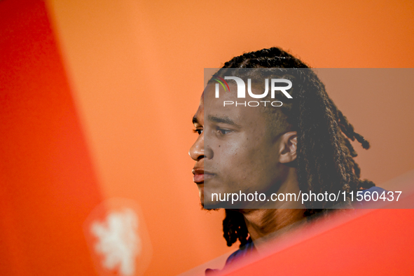 Netherlands player Nathan Ake during the training and press conference for the Netherlands Nations League season 2024-2025 at the KNVB Campu...