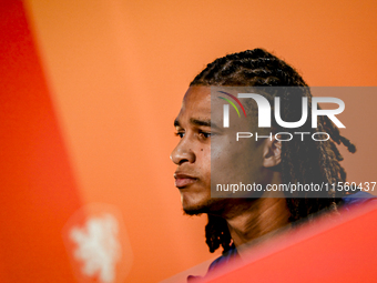 Netherlands player Nathan Ake during the training and press conference for the Netherlands Nations League season 2024-2025 at the KNVB Campu...