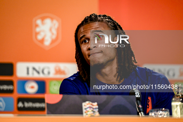 Netherlands player Nathan Ake during the training and press conference for the Netherlands Nations League season 2024-2025 at the KNVB Campu...