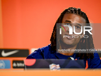 Netherlands player Nathan Ake during the training and press conference for the Netherlands Nations League season 2024-2025 at the KNVB Campu...